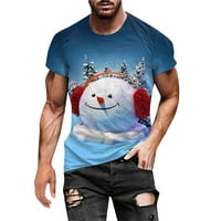 Мъжки тениски есен зима ежедневни къси ръкав Коледа отпечатани модни блузи върхове мъже