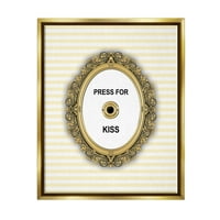 Ступел индустрии преса за целувка романтика графично изкуство металик злато плаваща рамка платно печат стена изкуство, дизайн от Мартина Павлова