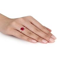 2-Каратов Т. Г. В. създаде рубинен 10-каратов пасианс Розово злато годежен пръстен