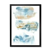 Дизайнарт 'абстракт от облаци тъмно син цвят' модерна рамка Арт Принт