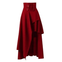 knqrhpse абитуриентски рокля женски стимпанк готически дрехи винтидж памучни черни дантелени поли червена рокля дамски рокли червени m