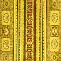 Ahgly Company Machine Pashable Indoor Rectangle Oriental Yellow Modern Area Cugs, 8 '10'