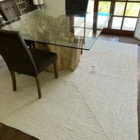 Индийски скандинавски килим от бяло-бежово. Шаблон за конопена юта килим. Иворска кост и бежов килим. Ръчно изтъкан килим. естествен килим