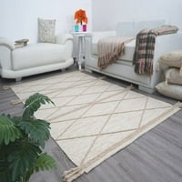 Надмерен ръчно изработен килим Аспен Вълна, Юта Натурални фибри Лесна поддръжка килим