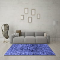 Ahgly Company Machine Pashable Indoor Rectangle Oriental Blue Industrial Area Rugs, 8 '12'
