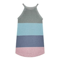 Дамски блузи И2К летни тоалети дамски летни плетени потник състезателен гръб случайни хлабав разнообразни Цветовесънна жилетка, м