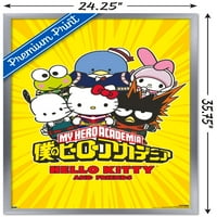 My Hero Academia Hello Kitty and Friends - Group Wall Poster, 22.375 34 Framed