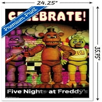 Пет нощи в Фреди - Празнувайте плакат за стена, 22.375 34