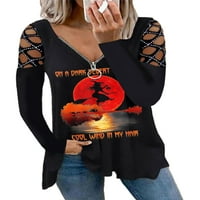 Rejlun жени тройник флорална тениска тениска v вратна тениска разхлабена пуловер ежедневна работна туника блуза червено черно s