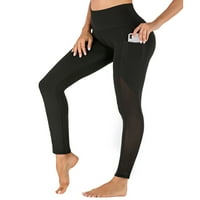 Яавии окото йога панталони със странични джобове за жени висока талия бягане тренировка еластични гамаши