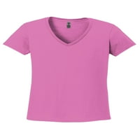 Нормално е скучно - Женска тениска с късо ръкав с V -образно деколте, до жените с размер 3XL - нося розово за някой специален