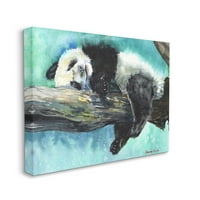 Сънлив Бебе Панда В Дърво Над Жизнена Живопис Платно Изкуство Печат