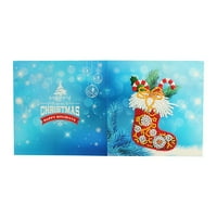 Направи си коледни картички Диамантена живопис Дядо Коледа Снежен човек Отздравителни картички Комплекти коледни карти карти боя по номера празнични карти за почивка и подаръци - пакет