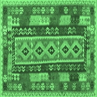 Ahgly Company Indoor Rectangle Southwestern Emerald Green Country Country Rugs, 8 '12'