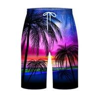 Къси панталони за мъже лято плюс размери къси панталони за мъже еластична талия плаж прав тип бързо изсушаване на шорти панталони лилаво xxxxxxl u968