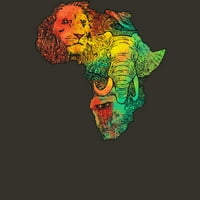 Африка II Juniors въглен сив графичен тройник - дизайн от хора s