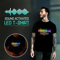 Ризи за мъже парти диско DJ звук активиран ledlight нагоре и надолу мигаща светеща тениска