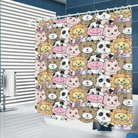 Сладък дизайн на животни завеса за душ с куки баня декори баня вана декор