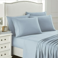 Сладка домашна колекция серия спално бельо-Екстра мек микрофибър дълбок Джобен комплект-мъгливо синьо