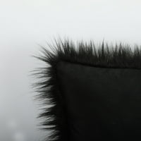 Nanshing Merino Style Super Soft & Fluffy Fau Fur Decorative Throw Powlow Cover, калъф за възглавница за домашна всекидневна, черно, опаковка, 16 16