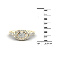 5 8кт ТДВ диамант 10к жълто злато Двоен хало годежен пръстен