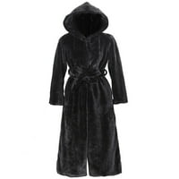 Жени зимно яке- зимни топли палта fau палто топло fau fur fau яке с дълъг ръкав връхни дрехи с черни s черно s