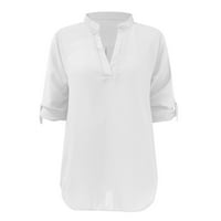 дамски блузи от шифон в деколте Ръкав работна риза туника Топ офис блуза ежедневни