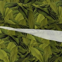 памучни чаршафи, царски комплект - палмови листа ботанически зелени тропически бананови листа джунгла печат по поръчка с легла с лъжица