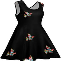 World Dove Women's Summer Dress Swing Смешно отпечатано мини без ръкави
