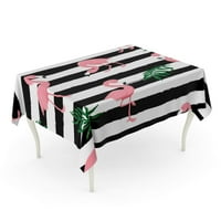Розови фламинго птици и тропически листа лято в покривалото на масата на масата за домашно парти декор