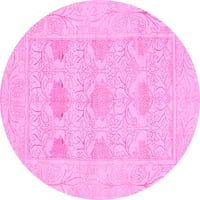 Ahgly Company Indoor Round Ориенталски розови традиционни килими, 6 'кръг