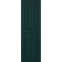 Екена Милуърк 15 в 75 х Фит ПВЦ Фарм Хаус комбинация от плосък панел фиксирани монтажни щори, термично зелени