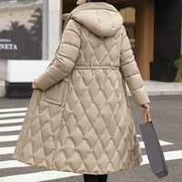 Aayomet Women Fashion Winter Coat Laverained Long Loweve Zip Button Water Packable Jacket Топло зимно дълго палто