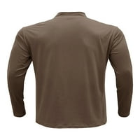Lumento Mens Небрежно плажна поло риза Атлетична стойка Пуловер Класически годни тениски тениска Khaki XL