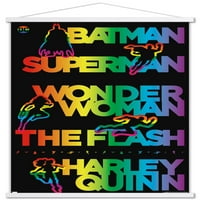 Comics Justice League - Плакат за стена на Rainbow Silhouette с магнитна рамка, 22.375 34