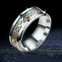 Пръстени за жени титаниев стоманен драконов пръстен със сребърен златен дракон от неръждаема стомана модни пръстени от неръждаема стомана злато