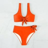 Дамски бански костюми дамски бански костюми бикини халтер плаж оранжев L