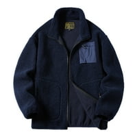 Pxiakgy якета за мъже есента на зимната блуза на открито свободно време топло плюс размер джобни цип лапети жилетка на якета на небрежни якета тъмно синьо + 4xl