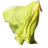 Плисирани поли за жени в пълен кръг пола течащ цвят, съвпадащ шифон бохемска пола