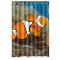 HelloDecor Fish душ завеса полиестер тъкан за баня декоративна размер на завесата размер
