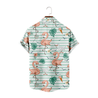 Момчета от малки деца Хавайски ризи с къс ръкав бутон надолу ежедневни фламинго отпечатани тениски дишащи поло ризи, до 8xl