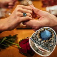 Виада Дамски моден пръстен двойка пръстен отваряне писма пръстен бижута