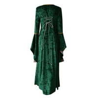 Дамски рокли реколта келтски етаж дължина ренесансова готическа рокля есенни рокли