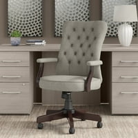 Буш мебели Салинас Висока гръбнака, туфиран офис стол с ръце в светло сива тъкан
