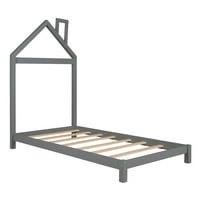 Двуседмично легло с дървена платформа с форма на къща