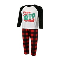 Суанрет Весела Коледа пижама комплект семейство съвпадение карикатура върхове Дълъг ръкав карирани панталони Спално Облекло Спално облекло Бяло червено Татко-ШЛ