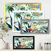 Дизайнарт 'Реколта Тропически Цветя И' Тропическа Рамка Арт Принт