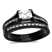Неръждаема стомана черен йон постави неговата и нейната сватбена годежна лента на пръстена комплект жени размер на мъжки размер 08