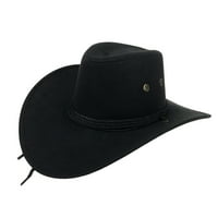 Guvpev Men Women Cowboy Hat Western Cap Wide Sunhat Winter - жълт, един размер