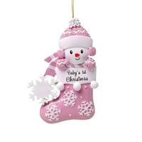 Коледна украса персонализирана декорация Коледна неутрална снежна кукла със снежна коледна елха декорация персонализирана декорация персонализиран подарък